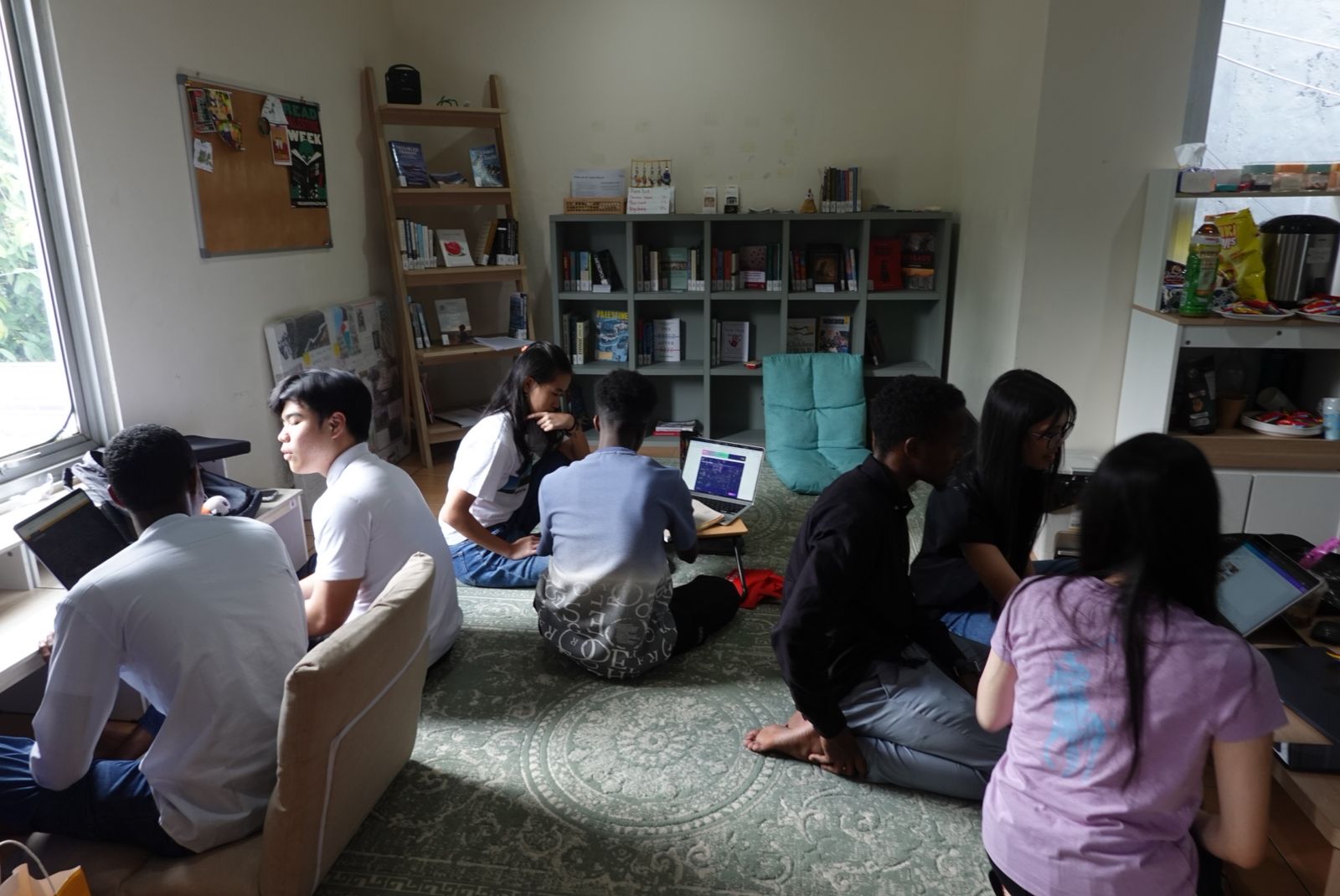 Group of teacher and students