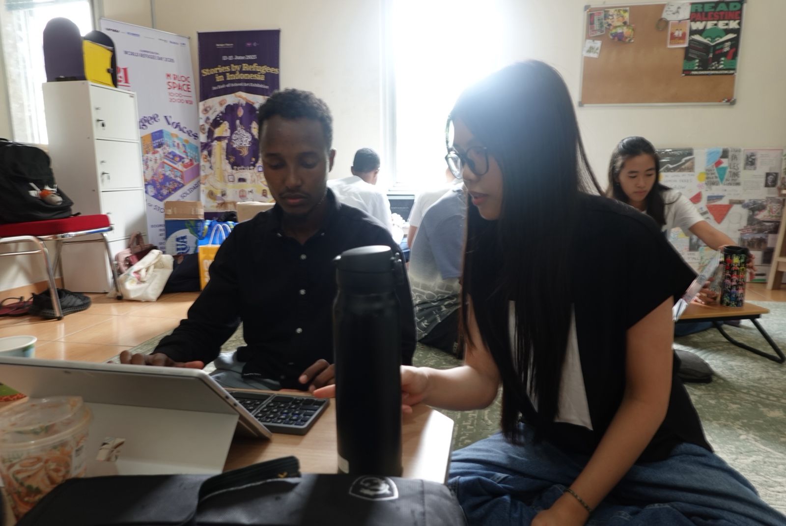 Group of teacher and students