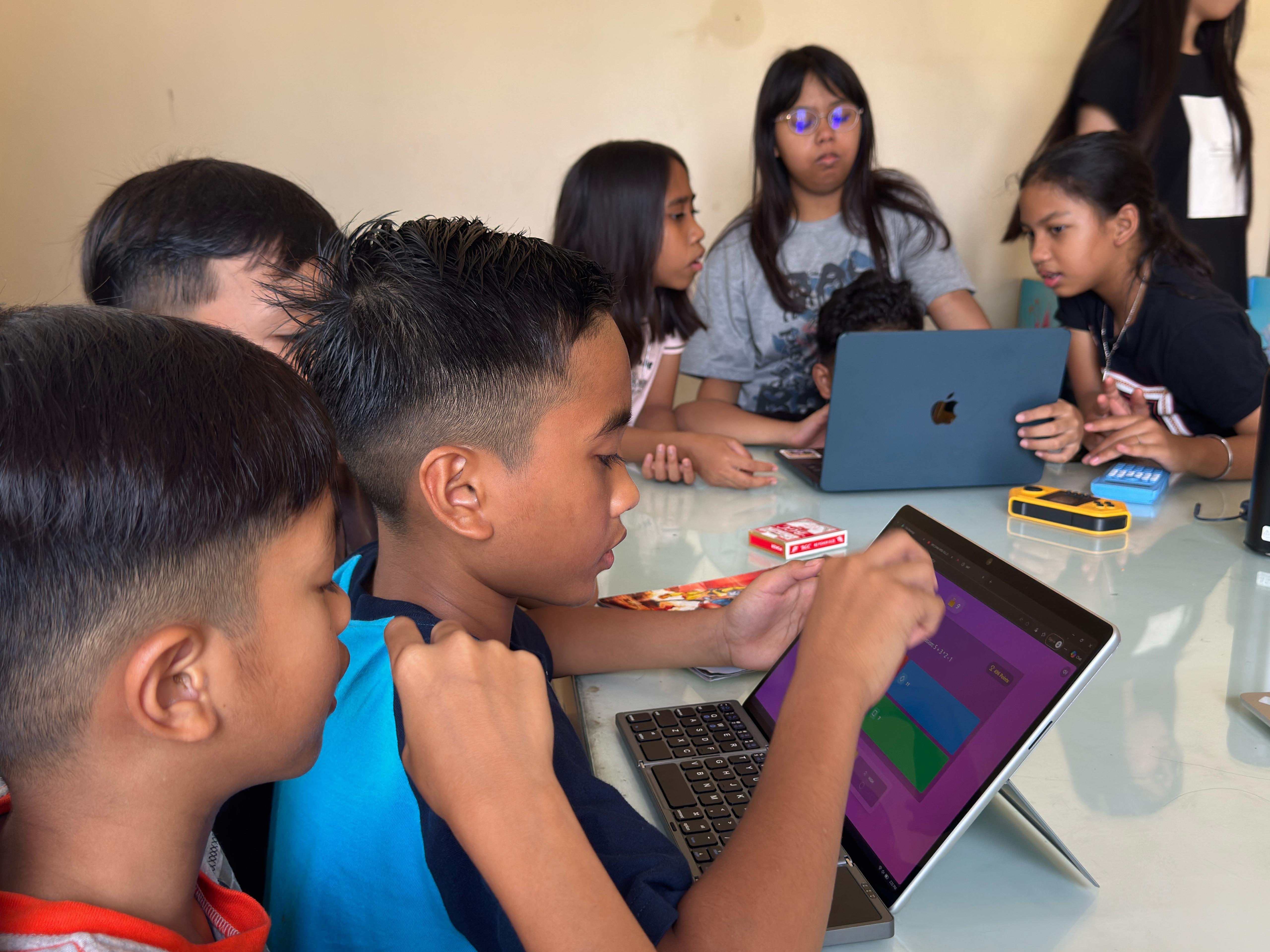 Students engaging in solving math problems