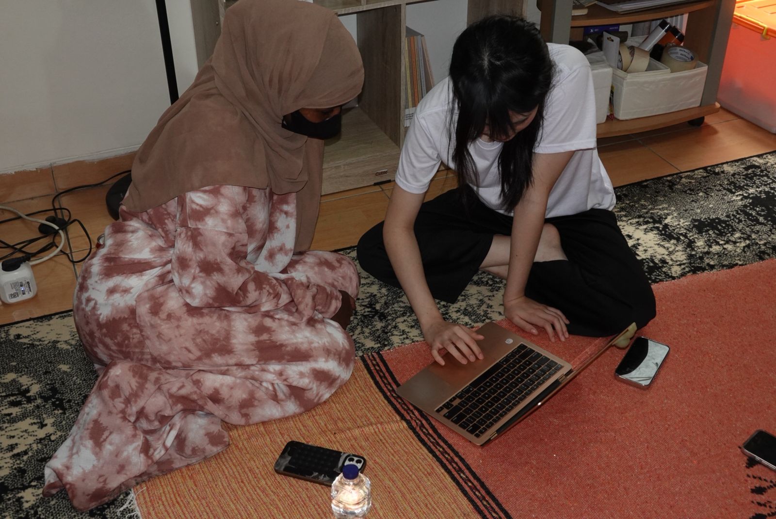Group of teacher and students